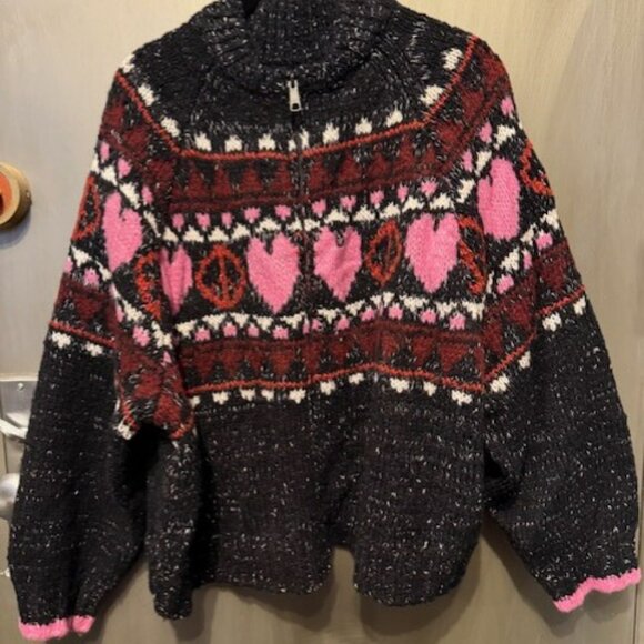 Pilcro Peace Love Icon Zip-Up Cardigan Sweater - Picture 5 of 16